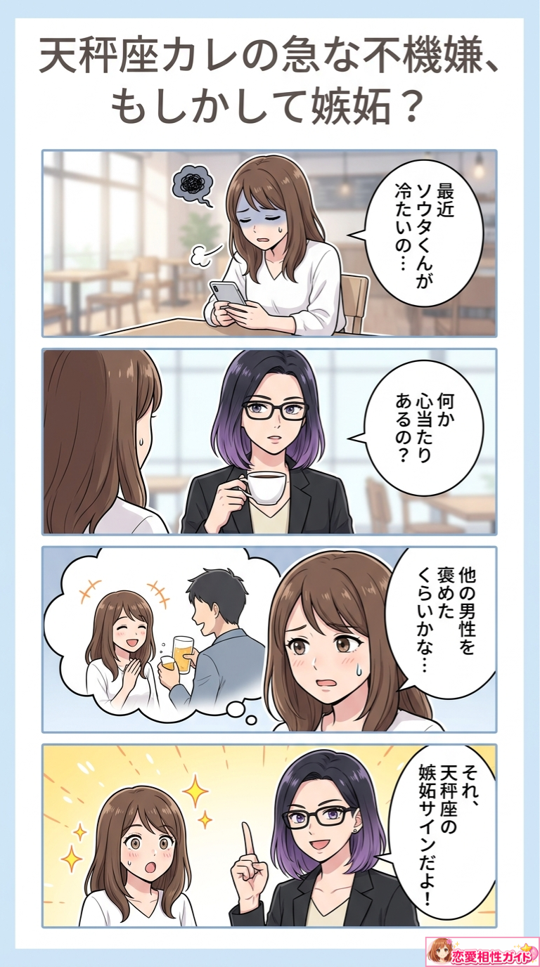 天秤座カレの急な不機嫌、もしかして嫉妬?