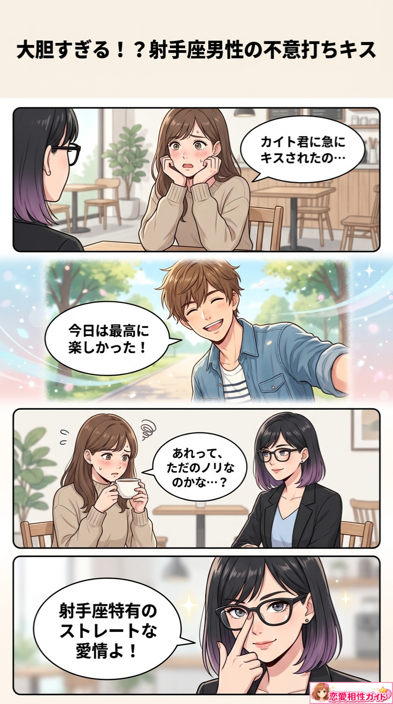 大胆すぎる！？射手座男性の不意打ちキス