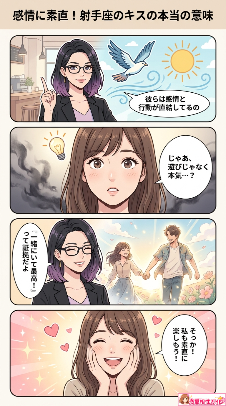 感情に素直！射手座のキスの本当の意味