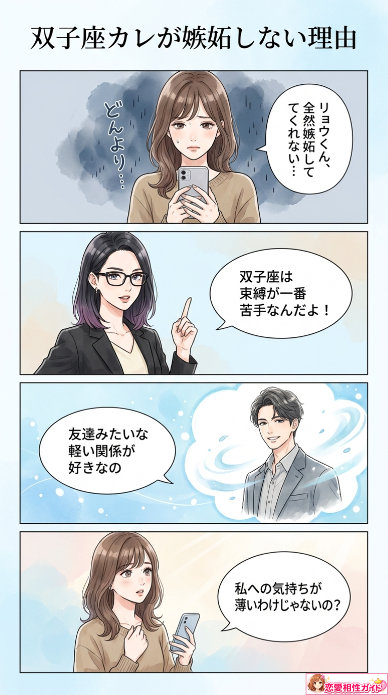 双子座カレが嫉妬しない理由