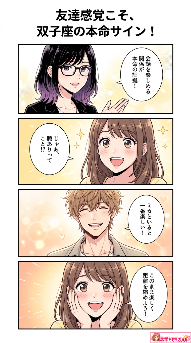 友達感覚こそ、双子座の本命サイン!