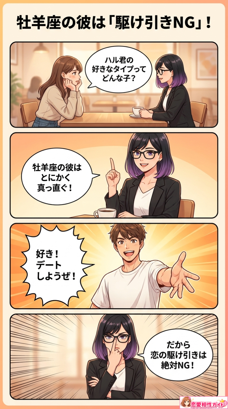 牡羊座の彼は「駆け引きNG」!