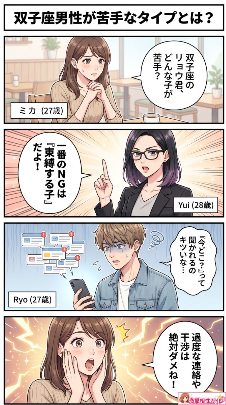 双子座男性が苦手なタイプとは?