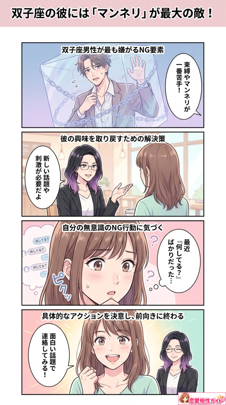 双子座の彼には「マンネリ」が最大の敵!