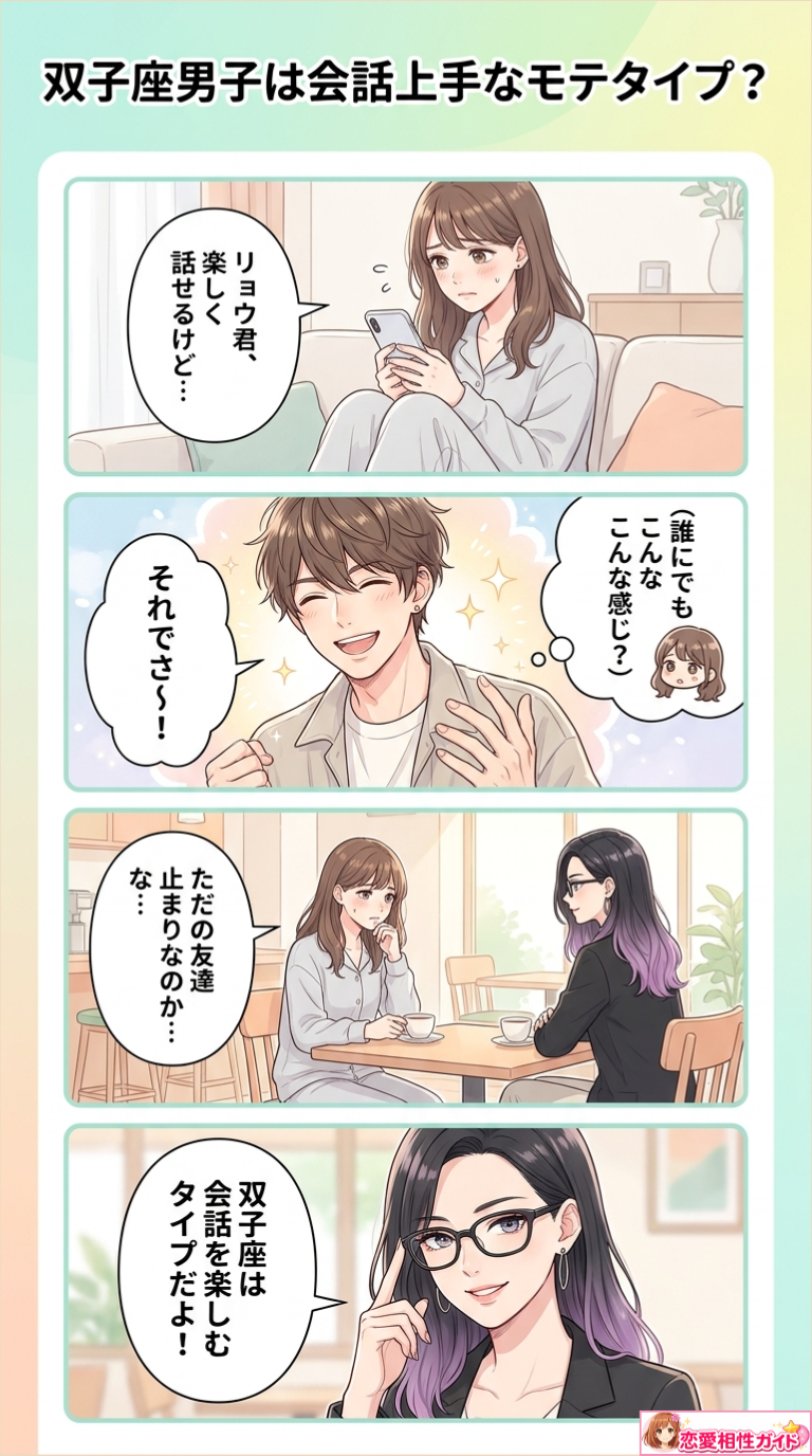双子座男子は会話上手なモテタイプ?