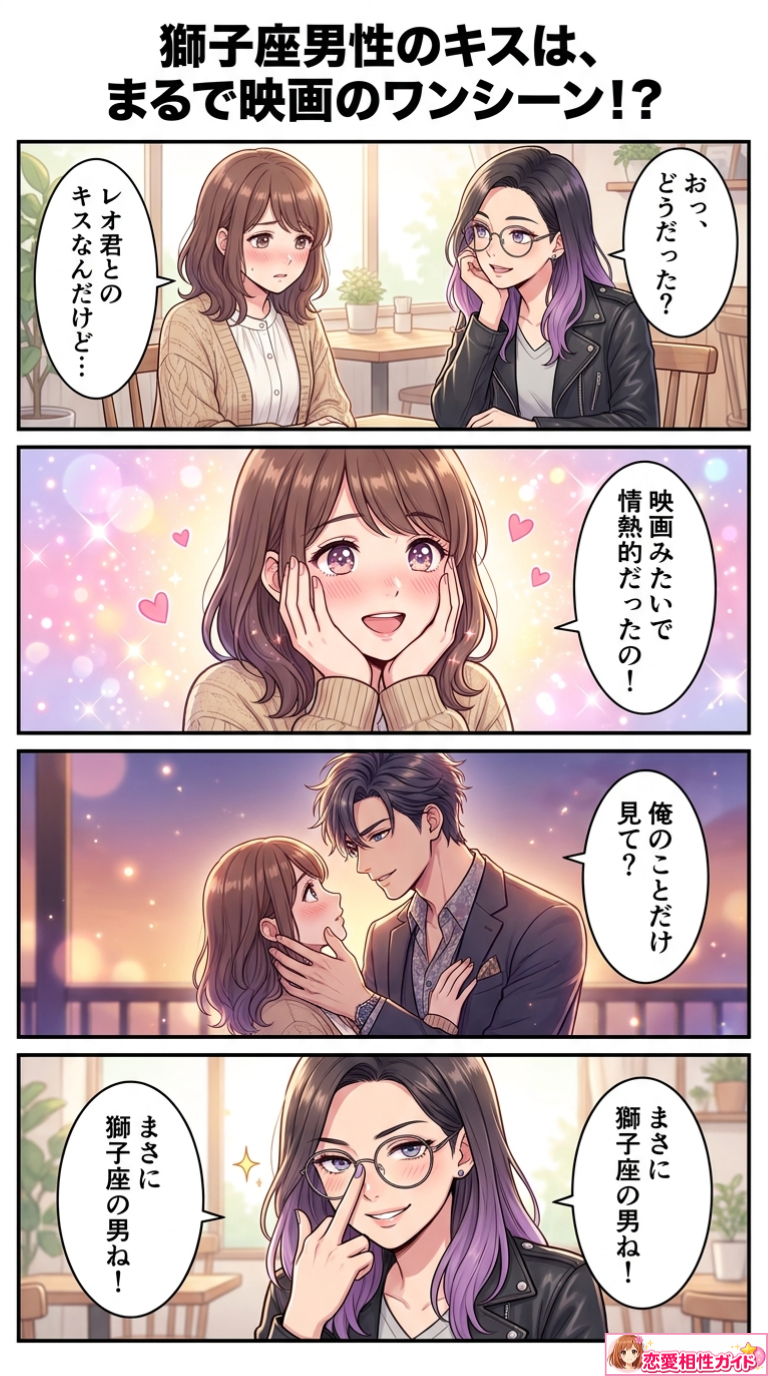 獅子座男性のキスは、まるで映画のワンシーン!?