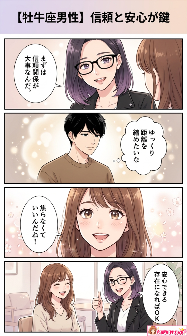 【牡牛座男性】信頼と安心が鍵